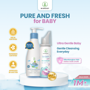 PURE AND FRESH for BABY - Bigroot Paket Bundling Nose Hygiene Ultra Gentle Baby 50ml & Gentle Cleansing Everyday 200ml