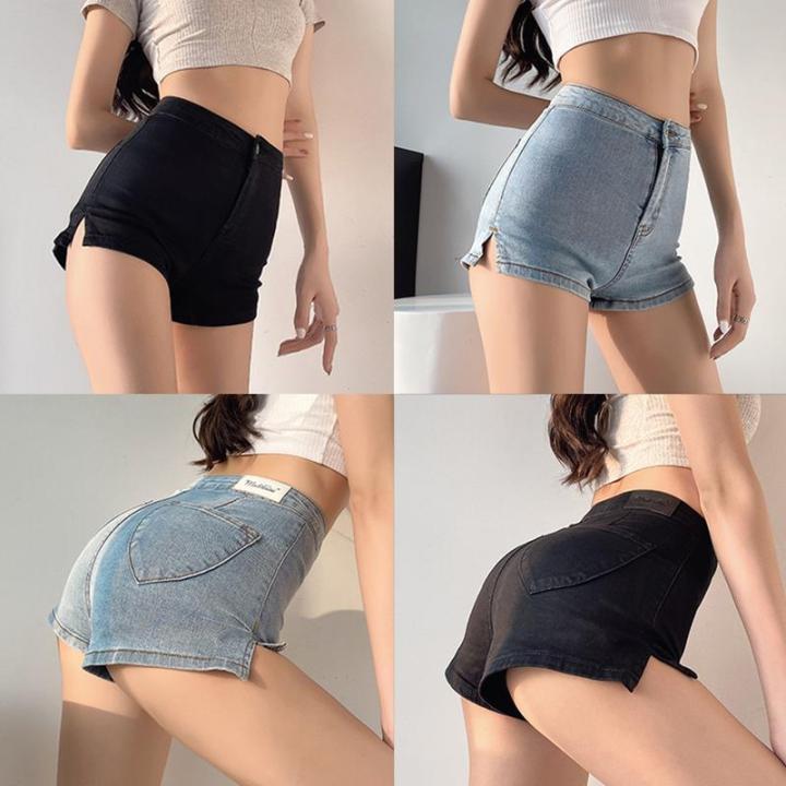 Women Lady Sexy Hot Pants Summer Elastic High Waist Denim Shorts