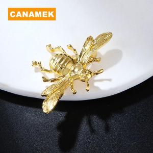 【CANAMEK】 Retro Alloy Bee Brooch Pins For Women Clothes Collar Coat Party Jewelry Accessories