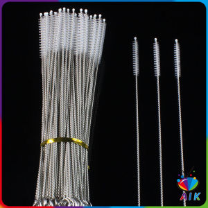 AIK แปรงล้างหลอดดูด จุกนม ขนไนล่อน ไม่ทำให้เป็นรอย  Stainless steel soft straw straw brush