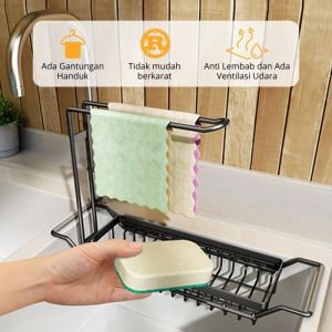 Rak Wastafel Cuci Piring Stainless - Telescopic Sink Rack
