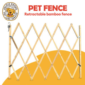Retractable Bamboo Fence For Dog Pet Isolation Fence Wooden Fences Keep Pets Out of The Room