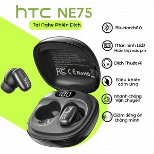 HTC NE75 AI Thông Minh Dịch Thời Gian Thực Tai Nghe Bluetooth Khử Tiếng Ồn Tai Nghe Không Dây HiFi Âm Nhạc HD Gọi Có Micro Bluetooth 6.0