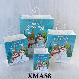 10 Per Pack! Christmas Paper Bag Carrier Xmas Gift Bags