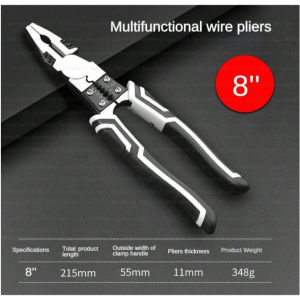 8 in 1 Stainless Wire Pliers Stripping Tool -Cutting Gripping Wrenching Crimping and Cable Strip