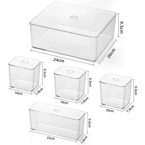 Clear Drawer Organizer Sets Acrylic Plastic Storage Stationery Makeup Organizer Boxes Transparent Storage Bins2026