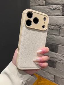 ไอวอรี ขาว สีพื้น เคสศัพท์สำหรับ iPhone 17 16 15 14 13 12 Pro Max Plus Air 17ProMax เคส TPU และหนังสำหรับ Apple