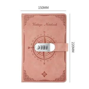 FOUNDTWO Văn phòng phẩm Sổ ghi chép mật khẩu Sổ nhật ký 200 trang Nhật Ký du lịch Không thấm nước Viết trơn tru Máy tính xách tay A5 có khóa Sinh viên