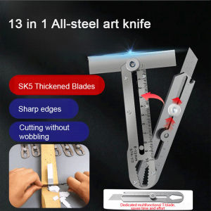 Multi-function Utility Knife All-Steel Industrial Grade/Hand Tool/Precision Craft Knife/Durable Wear Resistant For Office Desktop Home/For Crafters Office Workers
