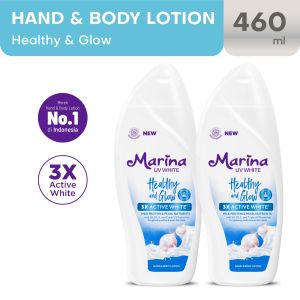 Twin Pack Marina Hand Body Lotion UV White 460ml - Healthy & Glow [2 pcs] - Exp : 09.2027