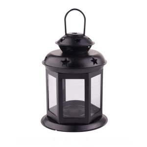 black or white color Iron european Star Pendant Lantern Candle Light Holder Candlestick Vintage French Home Decoration