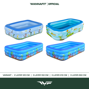 WANNAFIT Kolam Renang Anak Jumbo | 105cm 140cm 200cm 250cm 2 Layer & 3 Layer Ring Inflatable isi Angin | Mainan Outdoor