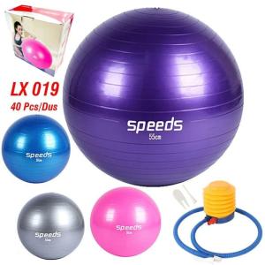 BOLA / BALON YOGA SENAM FITNESS BESAR / BIG GYM BALL KUAT+ BONUS POMPA - Abu-abu