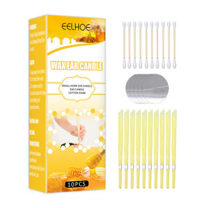 Eelhoe Wax Ear Candle Clean Removal Natural Beeswax Propolis Indiana Therapy Fragrance Candling Cone Candle Relaxation 10pcs
