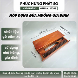 Hộp Đựng Muỗng Đũa Gỗ Căm Xe cao cấp- Phúc Hưng Phát-Gỗ tự nhiên Thiết kế sang trọng bền bỉ.