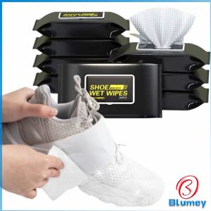 Blumey แผ่นเช็ดเคลือบเงารองเท้า ทิชชูเปียกเช็ด ขจัดสิ่งสกปรก เคลือบให้รอเท้าดูเงางาม Shoe wipes