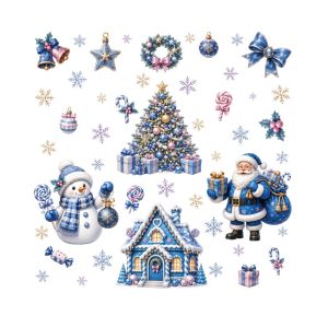 LLCY Multicolor Merry Christmas Window Stickers Electrostatic Window Cling Window Decals Creative No Residue Christmas Electrostatic Stickers Christmas Decor