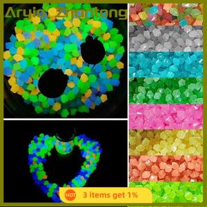 Aryio 50PCS Outdoor Luminous Stones Glow In Dark Garden Pebbles Fish Tank Decoration