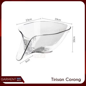 Baskom Tirisan Model Corong Wadah Peniris Cuci Buah Sayur Saringan Beras Akrilik Estetik Transparan