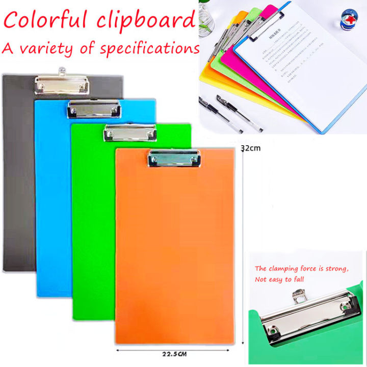 Flexible Solid Transparent Color Long Plastic Clipboard /Folder FC