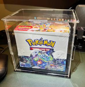 Clear Acrylic Display Box Case ( Black Base) ( 20cm Height) (Various Base sizes)