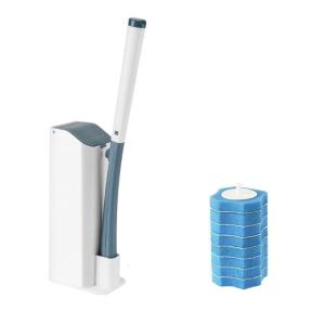 Bàn chải bồn cầu và chủ đặt phụ kiện phòng tắm tiết kiệm không gian với đầu bơm lại cho lau chùi nhà vệ sinh