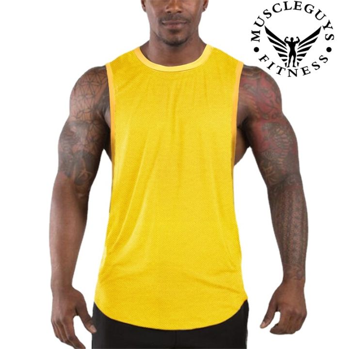 Muscleguys Men’s Gym Sleeveless Tshirts High Quality Fitness Training