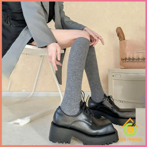 Thai Pioneers ถุงเท้ายาว สไตล์โลลิต้า ยืดหยุ่นสูง สีพื้น สําหรับสวมใส่ทุกวัน Women Socks