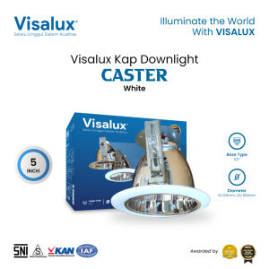 Visalux Kap Lampu Downlight Fitting E27 Caster 5 Inch - White (CTR-VDL6550W)