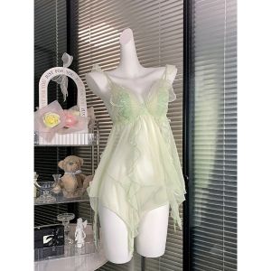 HT281 Váy ngủ 2s cánh tiên cánh bướm đuôi cá tôn dángđồ ngủ ren xuyên thấu gợi cảm HT281