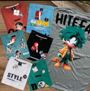 6 PCS KAOS ANAK BAHAN SEMI KATUN UKURAN XXS/L XS/XL S/XXL Fashion Pakaian