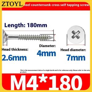 ZTOYL 5 10 cái M4 kéo dài đầu phẳng khai thác gỗ dài vít thép không gỉ chéo countersunk đầu tự khai thác vít