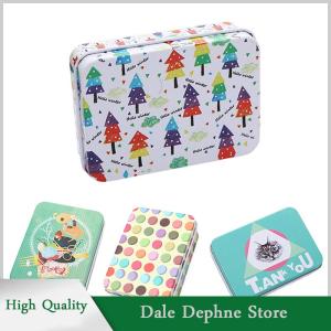 [Dale Dephne] Mini hộp thiếc với nắp di động hình chữ nhật lưu trữ nhỏ container rỗng kẹo trường hợp Hộp quà tặng bao bì tổ chức
