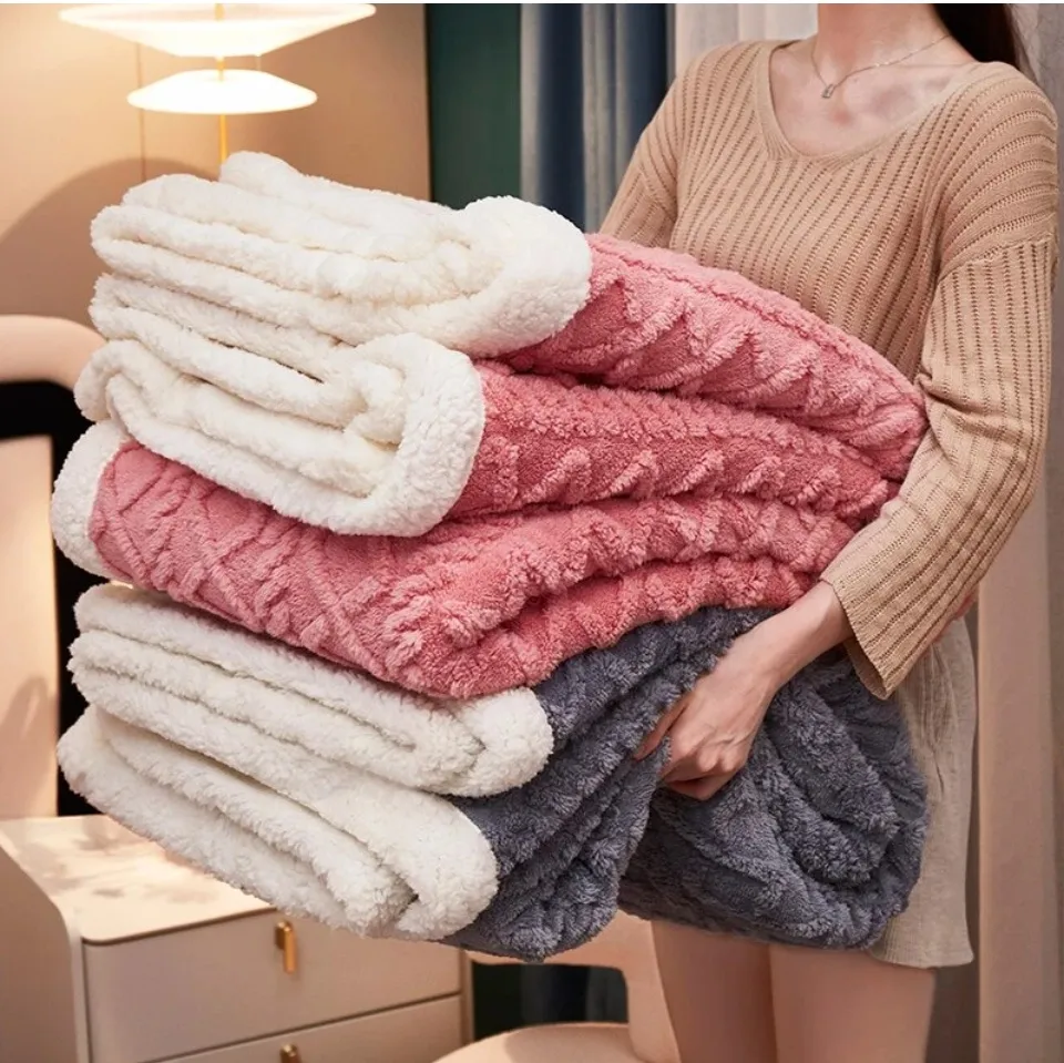 Thick Double-Sided Fleece Blanket Winter Warm Soft Sherpa Throw