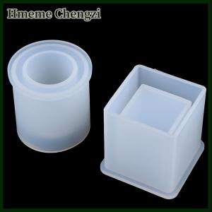 Hmeme Silicone Mold Pen Container Square Round Storage Holder Epoxy Resin Molds