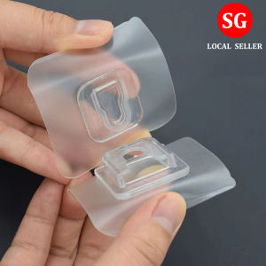 🇸🇬【SG stock】Wall Hooks Hanger Double-sided Self Adhesive Wall Hooks for Kitchen Bathroom Living Room Wall Mounted Rack Organizer Storage Holder Tools Double-Sided Adhesive Wall Hooks Hanger Strong Transparent Suction Cup Wall Holder For Kitchen