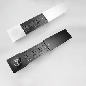 Embedded Desktop Socket Side Sliding Hidden Multi-function Socket With Wireless And USB Charging