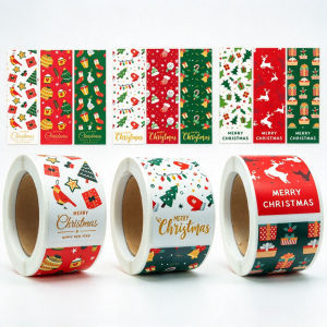 100pcs/Roll Merry Christmas Labels Stickers for Gift Card Package Wrapping Festival Party Gift Seal