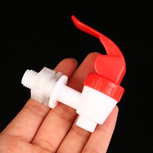 YIYIUR Plastic Beverage Dispenser Spigot Red Lever Handle Water Jug Faucet Gifts Threaded Connector Container Spigot Fermentation Jar
