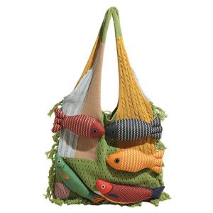 Túi Công Sở dệt kim thời trang với nội thất rộng rãi thiết kế hình cá để Essential việc vặt mềm du lịch polyester kết cấu