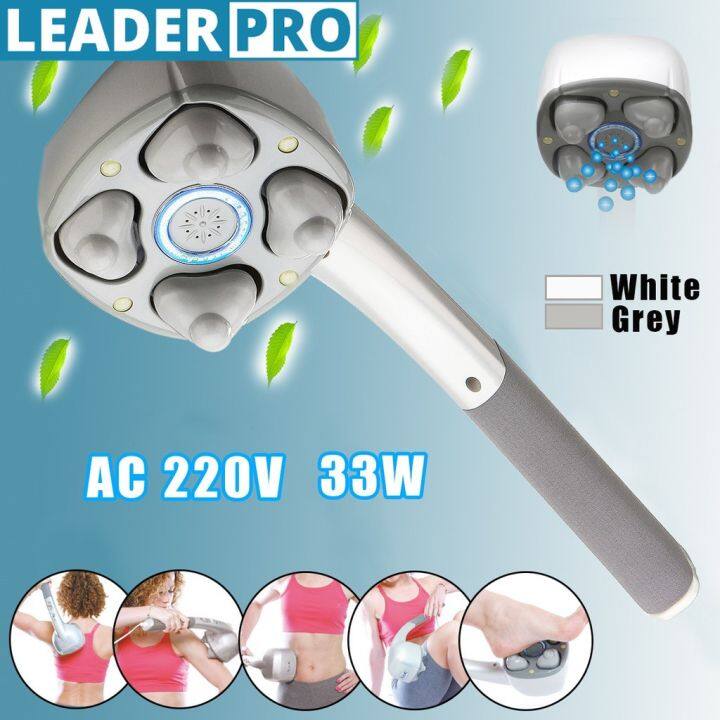 Electric Handheld Massager Four Head Machine Full Body Neck Vertebra Back Muscle Relax Vibrating