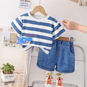 Setelan Anak Laki-Laki Dan Perempuan Usia 1-5 Tahun Kaos Anak Motif Terbaru Celana Denim Baju Anak Kekinian