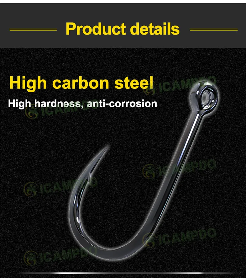 ICAMPDO】🔥Malaysia In Stock🔥 100pcs/box High Carbon Steel Barbed Fishing  Hooks with Hole Jig Head - Essential Casting Lure Hook for Fishing fishing  accessories casting lure hook mata kail 魚鉤