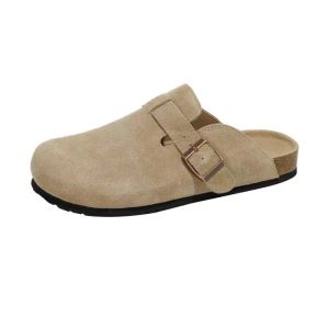 Free Shipping WomenS Slippers New Spring And Autumn Styles Suitable For Outdoor Wear With A Closed-Toe Design Thick Soles Versatile Korean-Style Retro And Easy To Slip On