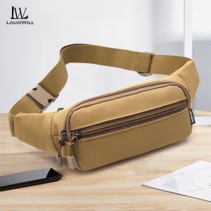 LouisWill Sports Waist Bag Fashion Men Bag Men Chest Bag Shoulder Bag Sports Bag Waterproof Oxford Running Bum Bag Portable Gym Bag for Running Cycling Hiking Walking