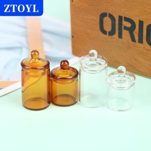 [COD]🔥🔥🔥ZTOYL 1:12 Dollhouse Mini Glass Candy Jar Coffee Bean Storage Bottle Kitchen Decor Toy