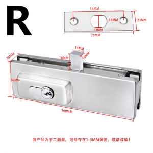 Thickened 12mm Stainless Steel frameless tempered glass door lock,for Shop/Office/Floor latch/Bathroom/Toilet Tahan lama