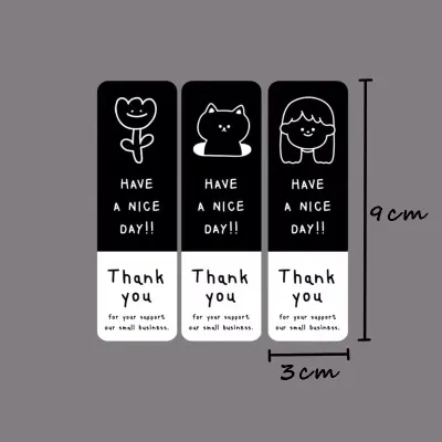 สติ๊กเกอร์ขอบคุณ ติดกล่อง ติดแก้ว กาแฟ ชา sticker thankyou