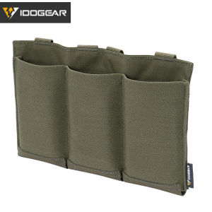 IDOGEAR Tactical Mag Pouch Elastic Band Triple Mag Carrier for 308 556 Mag MOLLE System Tactical Insert Mag Holder 35127