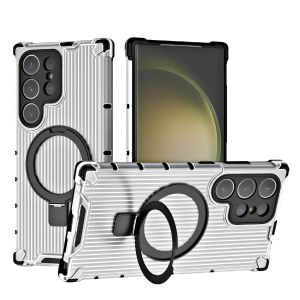 Ốp lưng Samsung S24 Ultra vòng giá đỡ từ tính hỗ trợ sạc không dây chống sốc vân sọc siêu bền